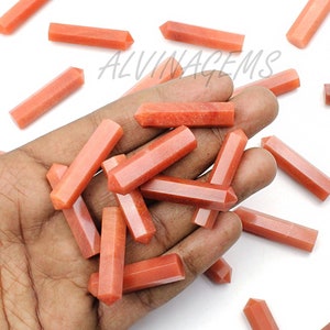 Red Aventurine Healing Crystal Points, Red Aventurine Gemstone Mini Towers, Red Aventurine Crystal Obelisk Points, Aventurine Pencil Points