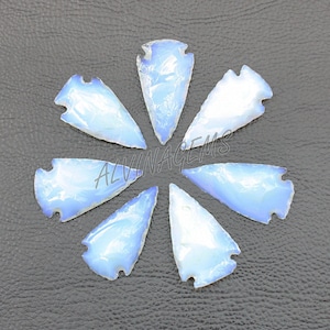 AAA+ Top Quality Opalite Crystal Arrowhead, Crescent Arrowhead, Opalite Arrowhead Shape Stone, Metaphysical Glass Opalite Carving Gemstone