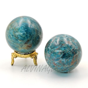 AAA Blue Apatite Crystal Sphere, Blue Apatite Gemstone Ball, Handmade Crystal Sphere For Home Decor, Healing & Positive Energy Crystal Ball