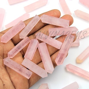 Pink Rose Quartz Crystal Pencil Points, Rose Quartz Mini Towers, Crystal Points, Rose Quartz Obelisk Towers, Healing Crystal Tower Points
