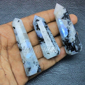 Blue Rainbow Moonstone Jumbo Towers, Moonstone Wand, Moonstone Tower, Moonstone Crystal Obelisk Tower Point, Healing Crystal Jumbo Points