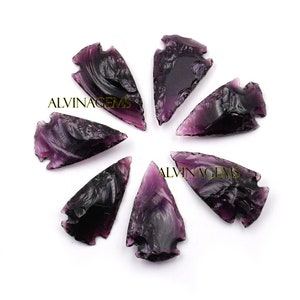 AAA+++ Quality Amethyst Arrowhead, Amethyst Handmade Carved Arrowhead, Amethyst Colored Arrowhead Amethyst Healing Crystal Gemstone, 35-55mm