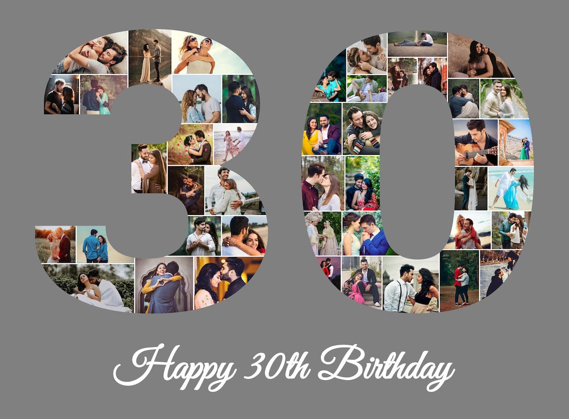 30. Geburtstag Foto Collage Druck / Digitaldruck / A4 Druck / - Etsy.de