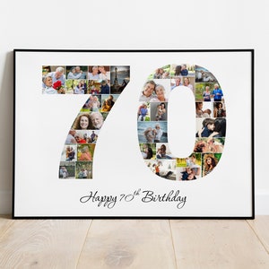 70° compleanno 70° regalo di compleanno 70° compleanno poster 70° compleanno decorazioni 70° compleanno lui 70° compleanno lei collage fotografico personalizzato