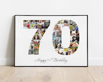 70th Birthday 70th Birthday Gift 70th Birthday Poster 70th Birthday Décor 70th Birthday Him 70th Birthday Her Personalized Photo Collage