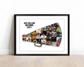 Cheerleading Coach Custom Gift, Cheerleader Gift, Senior Night Graduation Gift, Personalized Player Frame, Sports Collage, Gift for Player