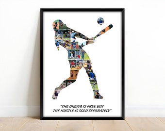Softball Photo Collage, Softball Senior Night Gift, Softball Team Gift, Custom Gift for Softball Lovers, Coach appreciation Collage Gift