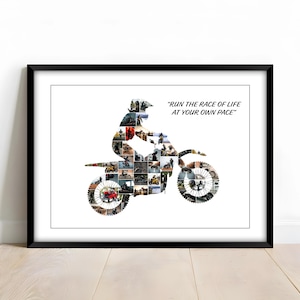 Personalized Motorbiker Photo Collage Gift, Motorcycle Custom Gifts, Gift for Motorcycle Lovers, Motorbike Poster Gift, Gift for Bike Lovers