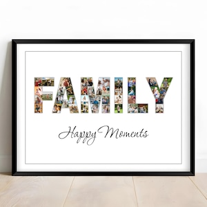 Collage de fotos familiares personalizado, collage de fotos familiares personalizado, impresiones de fotos familiares, collage familiar, regalos para ella, regalos para él