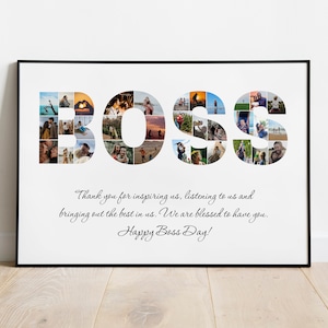 Verjaardagscadeau baas, beste cadeau voor baas, cadeaus baas voor pensioenfeest, fotocollage, gepersonaliseerd cadeau voor baas, cadeaus voor mannen