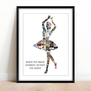 Personalized Dancer Photo Collage, Dance Teacher Gifts, Dancer Senior Night Graduation Gift, Ballerina Dancer Photo Collage Gift