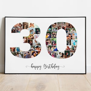 30th Birthday Photo Collage print / digital print / A4 print / gifts for him / gifts for her / birthday / personalised / special birthday /