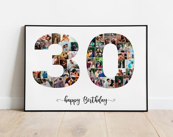 30歳の誕生日写真コラージュプリント / デジタルプリント / A4プリント / 彼へのプレゼント / 彼女へのプレゼント / 誕生日 / パーソナライズ / 特別な誕生日 /
