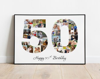 50th fifty birthday photo gift 50th fifty birthday photo collage 50th fifty birthday gift ideas