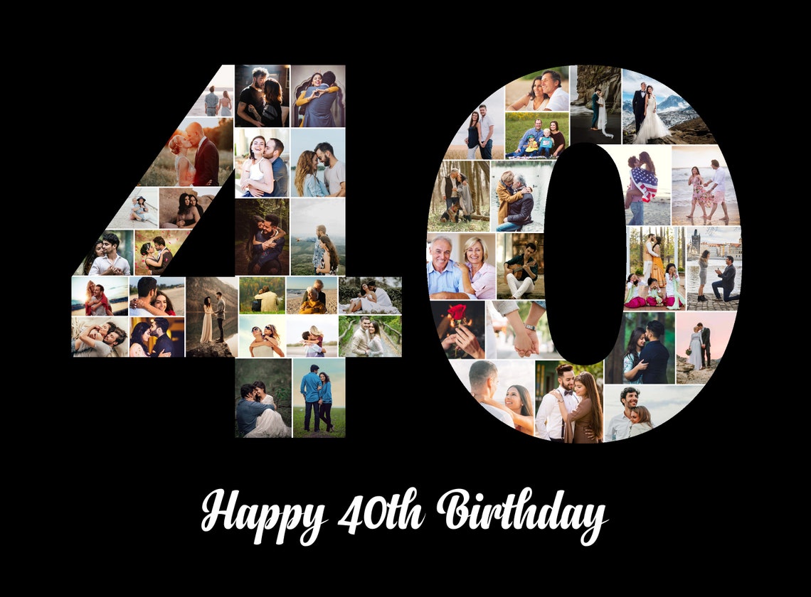 40. Geburtstag Collage 40. Geburtstag Fotocollage 40  Etsy