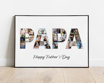 Collage de fotos PAPA, collage de fotos personalizado, regalo personalizado, regalos para papá, regalo de cumpleaños para él, regalo del día del padre, archivo digital