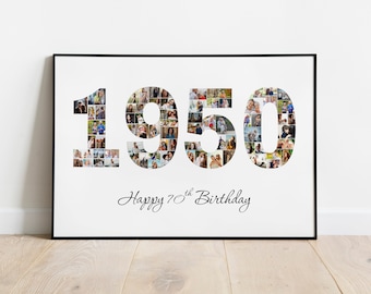 70th seventy birthday photo gift 70th seventy birthday photo collage 70th seventy birthday gift ideas 1950 photo collage