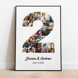Rustic 2nd Anniversary Photo Collage / Cherish Memories in a Beautiful Display / Personalized Gifts For Couples / Custom 2nd Photo Collage