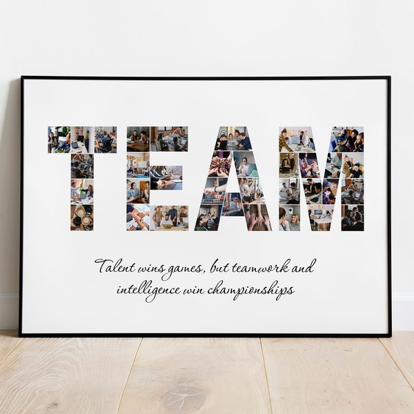 Custom Team Photo Collage, Thank You Coach Gift, Gift For Captian, Dream Team Gift, Printable File, Farewell Gift, Coworker Leaving Gift