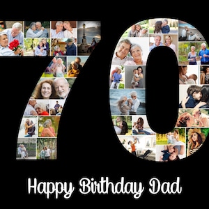 70º aniversário, presente de 70º aniversário, pôster de 70º aniversário, decoração de 70º aniversário, 70º aniversário dele, 70º aniversário dela, colagem de fotos personalizada