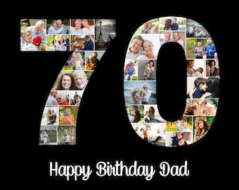 70th Birthday 70th Birthday Gift 70th Birthday Poster 70th Birthday Decor 70th Birthday Him 70th Birthday Her Personalized Photo Collage
