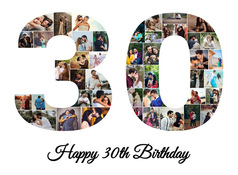 30th Birthday Photo Collage Print / Digital Print / A4 Print / Gifts ...
