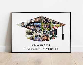 Collage fotografico di laurea - Regalo di laurea - Regalo personalizzato per laureati - Esposizione di foto scolastiche - Regalo di collage fotografico scolastico - Collage stampabile