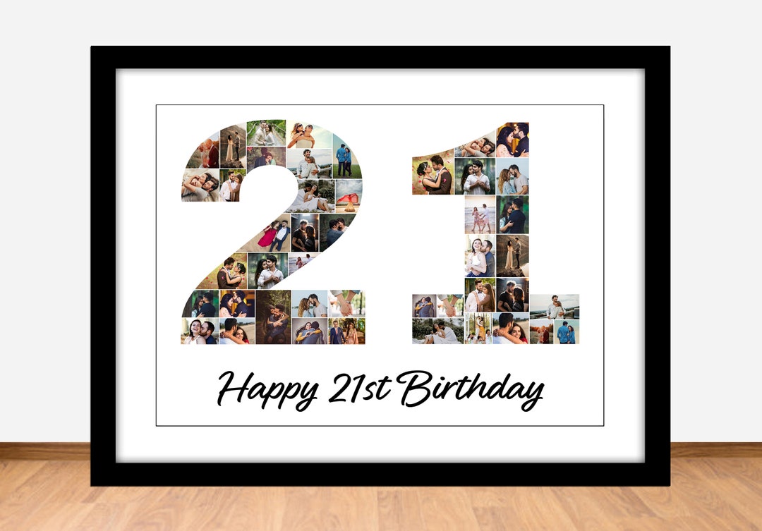 21st Birthday Photo Collage Print / Digital Print / A4 Print / Etsy