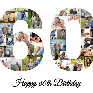 60th Birthday Gifts For Women 60th Birthday Gift For Men 60th Anniversary Gift 60th Birthday Ideas Mom 60th Birthday Gift Photo Collage Gift White