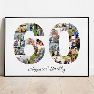 60th Birthday Gifts For Women 60th Birthday Gift For Men 60th Anniversary Gift 60th Birthday Ideas Mom 60th Birthday Gift Photo Collage Gift image 1