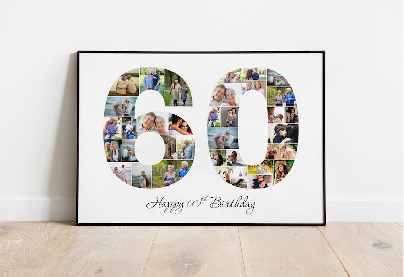 60th Birthday Gifts For Women 60th Birthday Gift For Men 60th Anniversary Gift 60th Birthday Ideas Mom 60th Birthday Gift Photo Collage Gift image 1