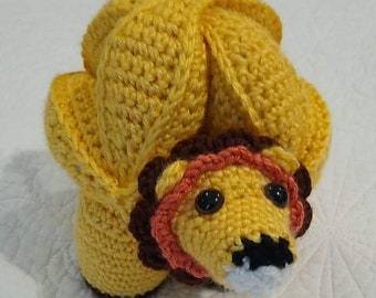 Lion anamani puzzle ball, stuffed lion, toy lion, stuffed animal, stuffed toy, crocheted lion, crocheted toy