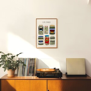 Mädchen Dinner Poster Gurke Vintage Gewürz Wand Kunst Retro Print Geschenk für Freund Einzigartige Einweihungsparty Geschenk für Kunstliebhaber Geschenk für Tochter