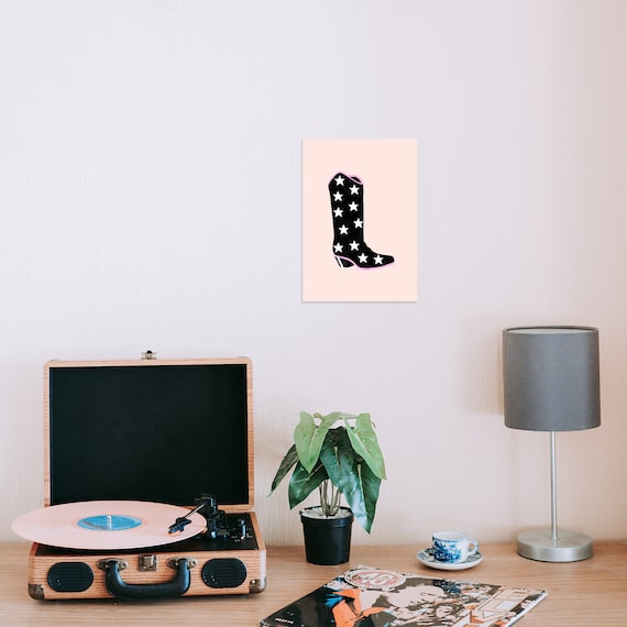 Funky Wall Art Cowboy Boots A4 DIGITAL DOWNLOAD Y2K Cowboy