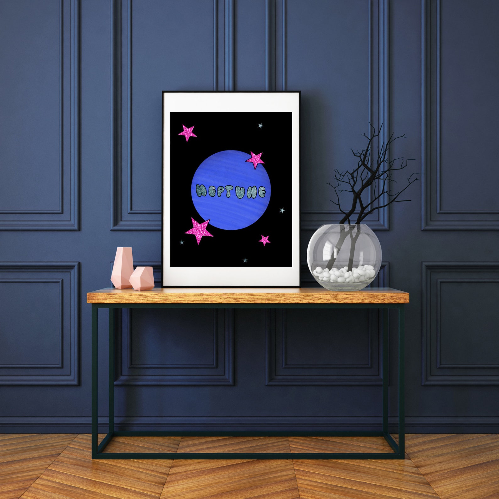Colorful Galaxy Wall Art Neptune Planet Poster Retro Wall ...