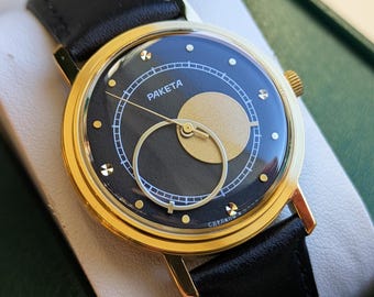 Vintage mens mechanical watch Raketa Copernic, gift for men, Copernicus dress watch, Kopernik marriage