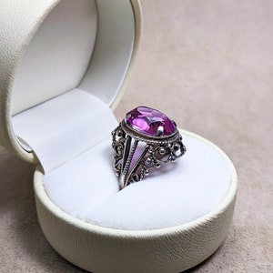 Vintage sterling silver ring, 875, made in USSR, 1960s. Vintage ring, 875 with star.