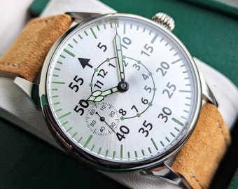 Relógio mecânico "Molnija", movimento Molnija 3602, relógio piloto Molnija, relógio masculino vintage, relógio piloto, relógio aviador, relógio de campo