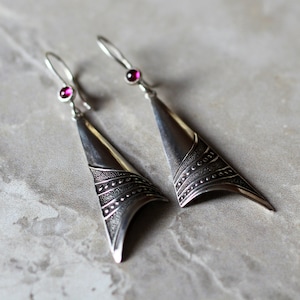 Vintage silver earrings, made in USSR, 1960-70s, 875. Gift for her, vintage earrings.