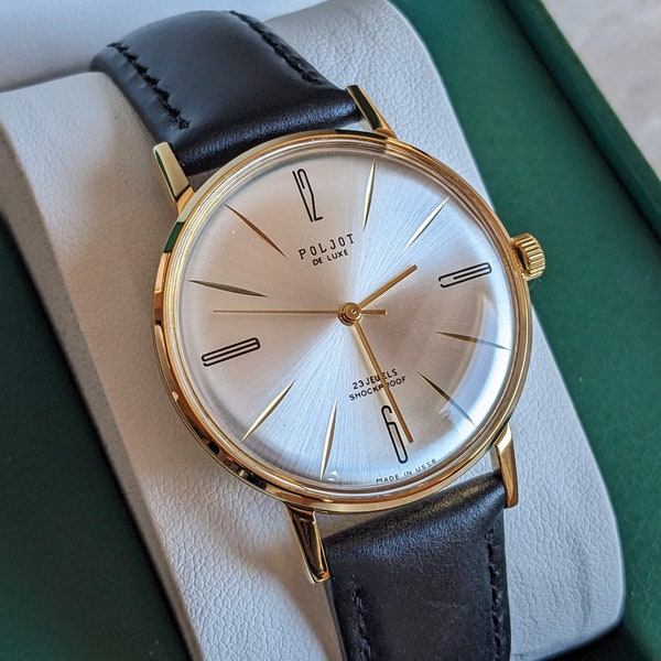 Vintage watch Poljot de Luxe, Poljot watch, Poljot de Luxe watch. Watch 1970s, luxury soviet watch, wedding watch