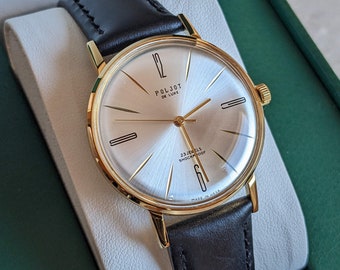 Vintage Uhr Poljot de Luxe, Poljot Uhr, Poljot de Luxe Uhr. Uhr 1970er Jahre, Luxus-Sowjetuhr, Hochzeitsuhr