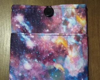 Purple Galaxy Padded Book Sleeve with Closure