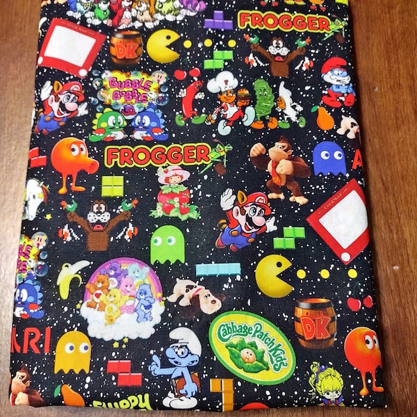 Retro Toys and Games Padded Book Sleeve with Closure