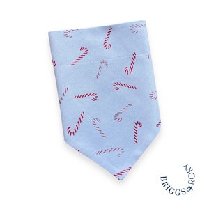 Candy Cane Dog Bandana, Over the Collar Dog Bandana, Christmas Dog Bandana