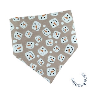 Snowman Dog Bandana, Over the Collar Dog Bandana, Winter Dog Bandana, Christmas Dog Bandana