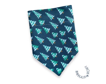 Winter Trees Dog Bandana, Over the Collar Christmas Bandana