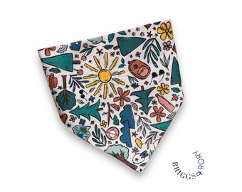 Hiking Dog Bandana, Outdoor Adventure Over the Collar Bandana