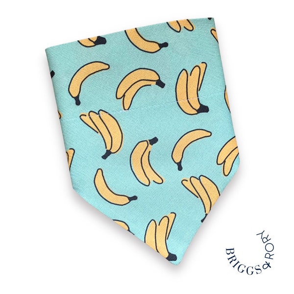 Banana Dog Bandana, Over the Collar Dog Bandana, Spring Dog Bandana, Dog Bandana, Dog Gift, Summer Dog Bandana, Fun Dog Bandana