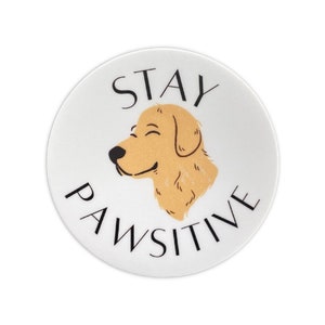 Stay pawsitive dog sticker, dog sticker, dog water bottle sticker, dog laptop sticker