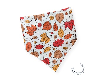 Fall Leaves Dog Bandana, Thanksgiving Over the Collar Style